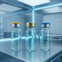 Bouteilles en verre ambré clair givré personnalisées pour flacons d'injection pharmaceutique, emballage médical, impression sur surface