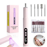 Nouvelle Lampe UV Professionnelle Portable 2-en-1 Populaire avec Chargeur Sans Fil, Lime à Ongles Électrique et Dissolvant de Gel, Stylo de Manucure