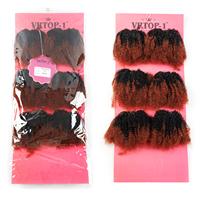 Lot de Tissages de Cheveux Afro Crépus en Gros, Mélange de Cheveux Humains et Synthétiques, Doux et Soyeux, 16 Pouces, 10 Couleurs, En Stock