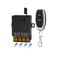 Transmisor RF de 433 Mhz con Interruptor de Control Remoto Inalámbrico, Módulo Receptor de Relé de 1 Canal y 12 V CC