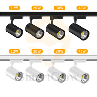 Precio competitivo riel de techo foco de luz Led Tracklight 12W 20W 30W 40W ajustable 3cct regulable COB Led luces de pista