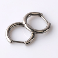 Boucles d'oreilles créoles en titane F136 en forme de D, aiguille droite, légères, élégantes, unisexe, pour usage quotidien, bijoux de piercing d'oreille