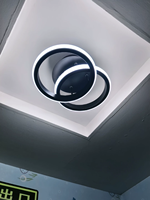Plafonnier LED rond en acrylique de style nordique moderne JACKSUN avec finition noire 6000K pour l'éclairage de la maison, du bureau, du couloir, du balcon