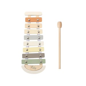 Ensemble d'instruments de musique en <span class=keywords><strong>bois</strong></span> pour bébé, jouet éducatif précoce apaisant avec piano à 8 octaves, tambour, <span class=keywords><strong>tambourin</strong></span> et hochet, jouets musicaux - Product Image 3