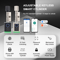 Cerradura Inteligente para Puerta con Huella Dactilar, WiFi y Código, Resistente al Agua, para Hogar, Hotel o Apartamento, Compatible con Puertas de Madera/Acero/Vidrio Europeas