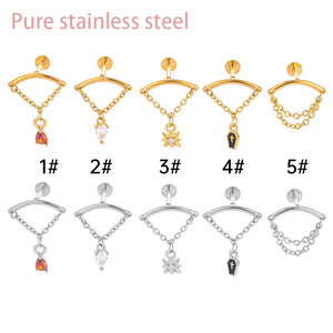 <span class=keywords><strong>Piercing</strong></span> per Orecchio in Acciaio Inossidabile Ipoallergenico 1.2x8mm, Stile Gotico, per Cartilagine e <span class=keywords><strong>Trago</strong></span>, Oro e <span class=keywords><strong>Argento</strong></span>, per Tutte le Occasioni - Product Image 1