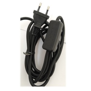 Châu Âu tiêu chuẩn 2.5 Meter VDE vải Cáp 303 điều khiển từ xa thiết bị chuyển mạch 2*0.75mm2 rắn Conductor PVC điện cắm 220V cho - Product Image 2