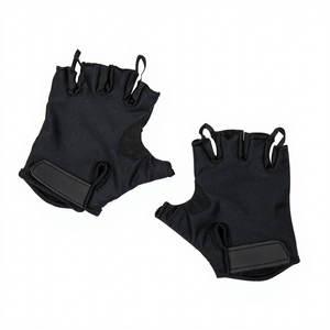 Nylon Spandex Half-Finger Sports <b>Gloves</b> Black Breathable <b>Moisture</b> Wicking Adjustable Wrist Strap Unisex All Seasons - Product Image 4
