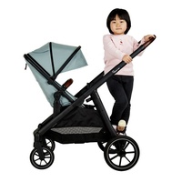 Poussette double de luxe OEM ODM pour jumeaux, bébés et tout-petits, avec plateau de marche, idéale pour les nouveau-nés et les voyages