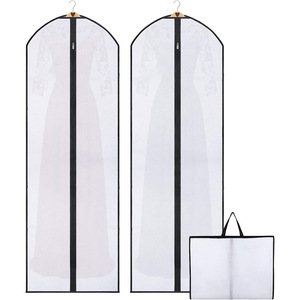 Housse de rangement pour vêtements 60x183cm avec doublure en maille blanche et bordure noire pour robe - Product Image 5