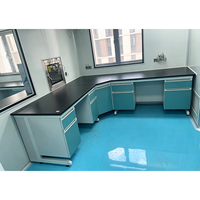 Table de travail de laboratoire murale Biantai en acier résistant à la corrosion avec armoires de rangement
