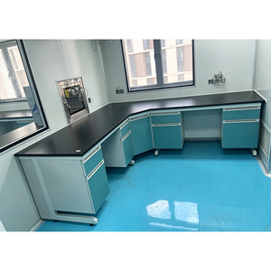 Mesa de Trabajo de Laboratorio de Acero Resistente a la Corrosión, Mesa de Laboratorio Lateral de Pared con Gabinetes de Almacenamiento - Product Image 6