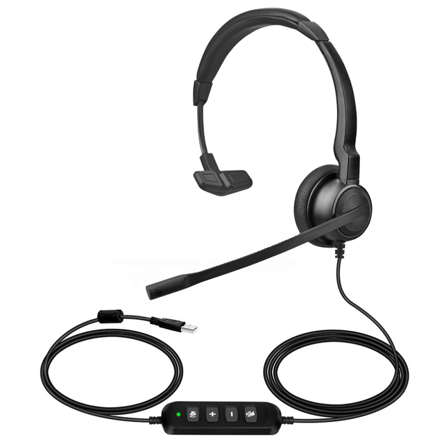H78 Mono On-ear USB Headset Wired Headphones for Work Calls, Telephone Headset with Noise Cancelling Mic for Computer PC Laptop