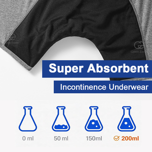 Caleçons Boxers Réutilisables en Coton pour Hommes Green Envoy, Absorbants 200ml, Anti-Fuites Urinaires, Flux Abondant, Lavables - Product Image 5