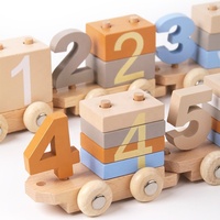 2024 nouveauté enfants cadeaux en bois Train jouet numérique bloc de construction ensemble enfants Montessori jouets premiers jouets éducatifs pour les tout-petits