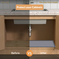 Tapis de protection imperméable en silicone souple antidérapant et écologique pour évier, étagère et placard de cuisine et salle de bain