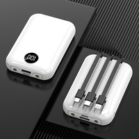 Nouvelle batterie externe portable avec charge rapide et 3 câbles intégrés, batterie externe haute capacité 10000mAh pour l'extérieur