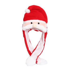4 diseños Navidad LED sombrero de felpa lindo Santa barba movimiento nuevos sombreros de oreja dibujos animados invierno cálido <span class=keywords><strong>Airbag</strong></span> sombreros para niños adultos - Product Image 2