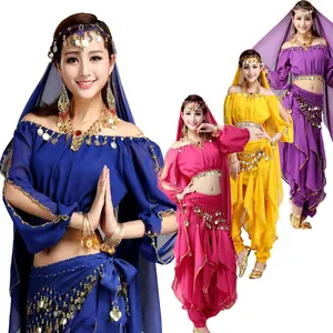 Halloween Bollywood Indian dance stage eseguire culottes girevoli costumi del vestito