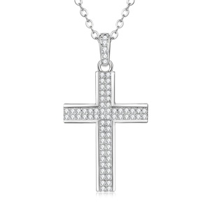 Factory Trendy Jewelry Insert Zircon 14k Gold Filled Tarnish Free Waterproof Orthodox <b>Cross</b> Necklace Dainty for Unisex - Product Image 3
