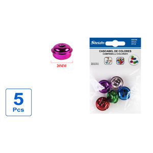 Set di 5 Campanelle Rotonde Colorate da 20mm per Artigianato e Scopi Decorativi Marca Peiyong Cina - Product Image 1