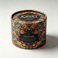 Boîte cosmétique portable de luxe personnalisée avec logo, écologique, assortie à un ensemble de flacons de soin, MOQ 1000, vente en gros, imprimé floral cylindrique