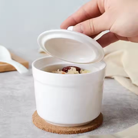 Fournisseur d'usine Restaurant Moderne Personnalisé 100% Mélamine Boîte à lunch Bol blanc Ensemble de bols à soupe avec couvercle