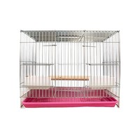 Cage d'élevage pour perroquets en fil galvanisé, avec plateau en plastique robuste et porte d'accès, vente en gros