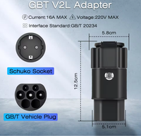 Adaptador de Descarga para Vehículos Eléctricos GBT V2L de 16A con Enchufe Schuko para Reino Unido e Israel, para Vehículos Eléctricos de Marca China