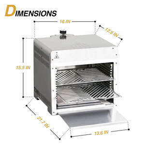 Parrilla de Gas Profesional de 16 Pulgadas para Steakhouse con Quemador Infrarrojo y Parrillas Gruesas para Asar, Diseño Moderno con Calidad de Restaurante - Product Image 6
