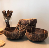 Juego de tazones de coco con logo personalizado, tazones de cáscara de coco, tazón de coco