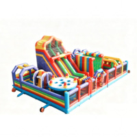 Parc d'attractions gonflable Lilytoys avec double toboggan et jeu de Whack-A-Mole, structure de saut en PVC commerciale pour événements pour enfants