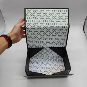 Boîte cadeau en papier kraft écologique avec logo personnalisé, impression UV noir, fermeture magnétique, pliable, emballage de luxe pour produits électroniques - Product Image 1