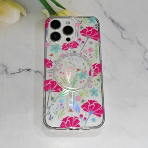Funda Transparente para Teléfono con Diseño de Flores Holográficas Pastel Wildflower para iPhone 6 <span class=keywords><strong>7</strong></span> <span class=keywords><strong>X</strong></span> 11 12 13 14 15 16 17 Pro Max Samsung S26U - Product Image 3