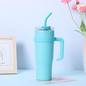Vaso Térmico de Doble Pared para Viaje, con Asa, para Auto, 40oz, con Tapa, Pajita y Antideslizante, OEM, Logotipo Personalizado, ODM - Product Image 4