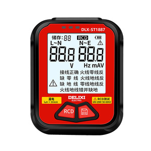 Testeur de Prise Électrique Delixi DLX-ST1888 avec Écran LCD, Détecteur de Tension Monophasé et Fonction de Test RCD - Product Image 1