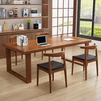 Table à manger longue en bois massif, table à thé, options de longueur de 1,44 m à 2,4 m, design moderne, écologique, pour salons, salles d'étude