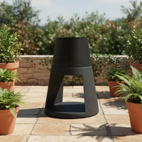 Brasero extérieur portable en fer noir moderne avec rangement pour bûches, chauffage 10000-14999 BTU pour patio, jardin et cour.