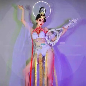 Disfraz de Danza Exótica para Club Nocturno, Estilo Dunhuang, ApSaras Voladora, Tendencia Nacional, con Luces LED, Disfraz Antiguo de Chang'E, 100% - Product Image 2
