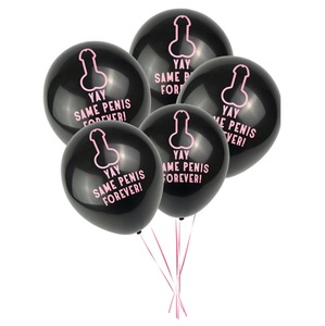 Ballon imprimé 'Same Penis Forever' de 10 pouces, en forme de pénis doré, avec message humoristique, pour douche nuptiale et enterrement de vie de jeune fille, SP444 - Product Image 4