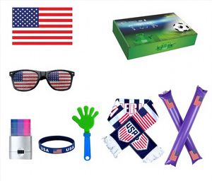 Set de Artículos para Fanáticos de la Copa Mundial de Fútbol 2026, Estados Unidos, Canadá, México, Argentina, Bandera de Tela de Poliéster con Impresión Digital, Gafas, Palmas para Aplaudir, Color para la Cara - Product Image 6