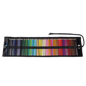 Trousse à crayons enroulable en toile de couleur unie simple pour étudiants, avec trous pour rangement d'outils - Product Image 3