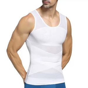 Canotta Modellante per Uomo, Maglietta Compressiva per Ginecomastia, Controllo Pancia, Senza Maniche, Intimo a Rete Incrociata - Product Image 1