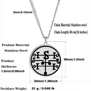 Sigillo <span class=keywords><strong>di</strong></span> Andromalius, il 72° Dio Demone tra i Settanta Due Pilastri <span class=keywords><strong>di</strong></span> <span class=keywords><strong>Salomone</strong></span>, Talismano, Ciondolo in Acciaio Inossidabile Tagliato al Laser - Product Image 2