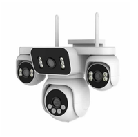 Caméra de surveillance extérieure PTZ sans fil 8MP à quatre objectifs avec suivi automatique, CMOS, étanche IP66, Wi-Fi intégré, audio bidirectionnel et cloud