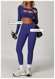 Fabricante de Ropa Deportiva Conjunto Deportivo <span class=keywords><strong>para</strong></span> Mujer Marca Privada Ropa de Fitness Activa Traje de Pilates Personalizado Conjunto de Gimnasio <span class=keywords><strong>para</strong></span> Mujer - Product Image 4