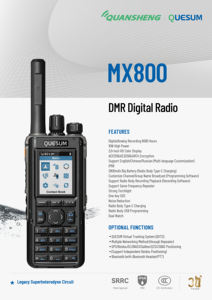QUANSHENG 2026 Nouveau Talkie-walkie portable numérique DMR MX800 10W avec cryptage AES256, étanchéité IP68, GPS et Bluetooth bidirectionnel - Product Image 3