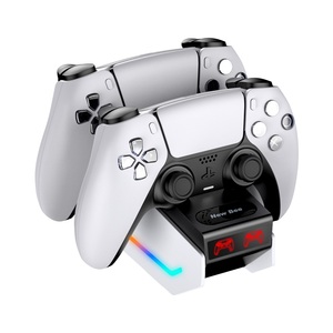 Estación de carga de controlador PS5 portátil para controladores Playstation <span class=keywords><strong>5</strong></span> <span class=keywords><strong>Dualsense</strong></span> con luz Led Base de cargador de soporte dual - Product Image 1