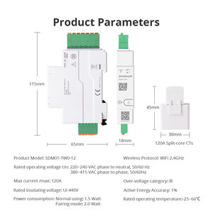 Moniteur d'énergie intelligent en temps réel Zemismart Tuya WIFI 3P 120A, compteur d'énergie électrique, instrument de mesure de puissance, application Smart Life - Product Image 6