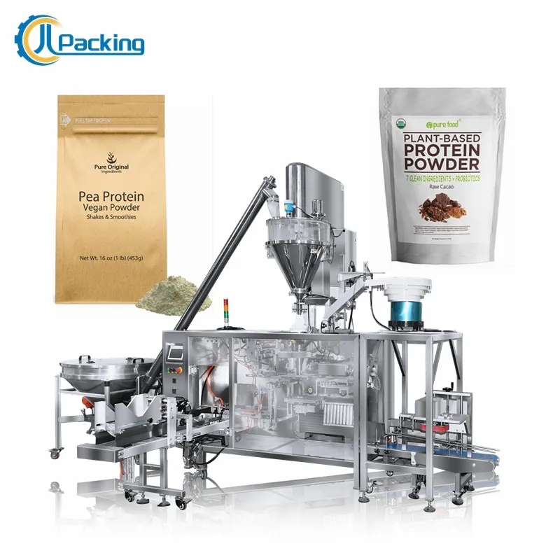 ماكينة تعبئة آلية مستقيمة لحليب الماتشا ومسحوق الكاكاو والقهوة المطحونة وملء الحقائب